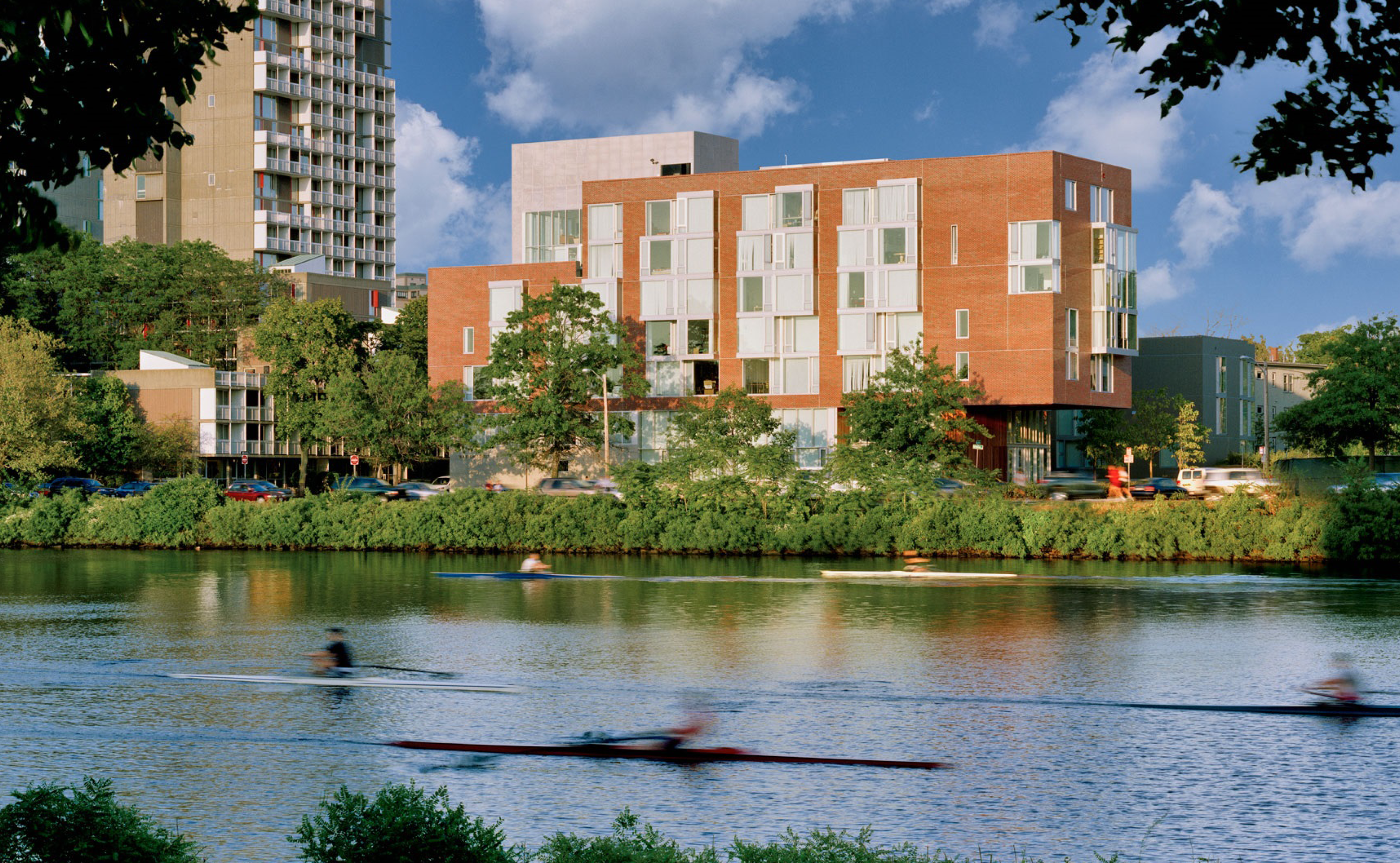 A view of HUH property 10 Akron from across the river