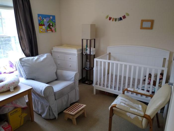 Bedroom with carpeting