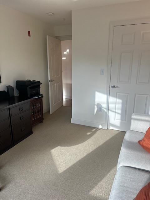 Second bedroom with carpet flooring