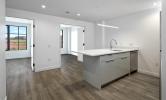 1 bedroom convertible floorplan view of kitchen and living area